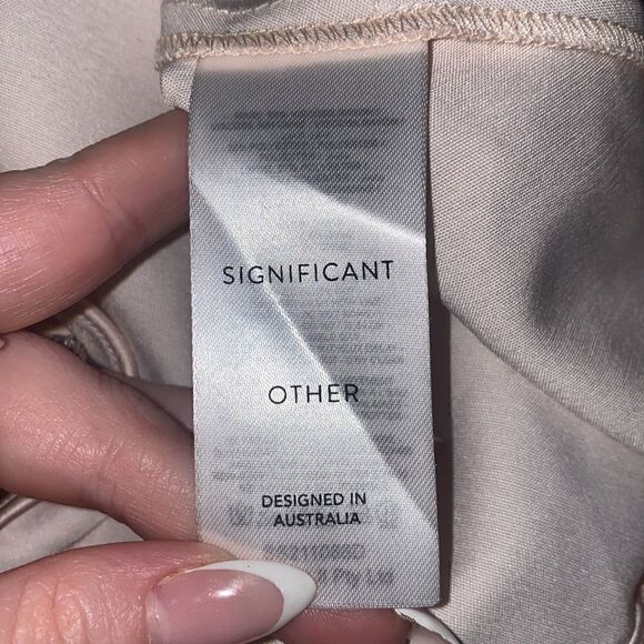 SIGNIFICANT OTHER NWT Macy Draped One Shoulder Satin Dress in Blush Pink SIZE 4 - Picture 9 of 10